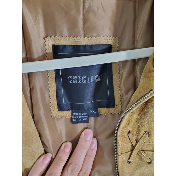 Excelled Western Leather Tassel Full Zip Jacket Sz 2X - Picture 7 of 10